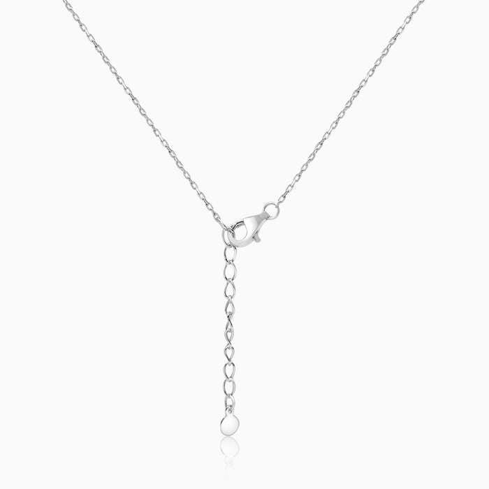 Silver Sparkling Long Bow Necklace