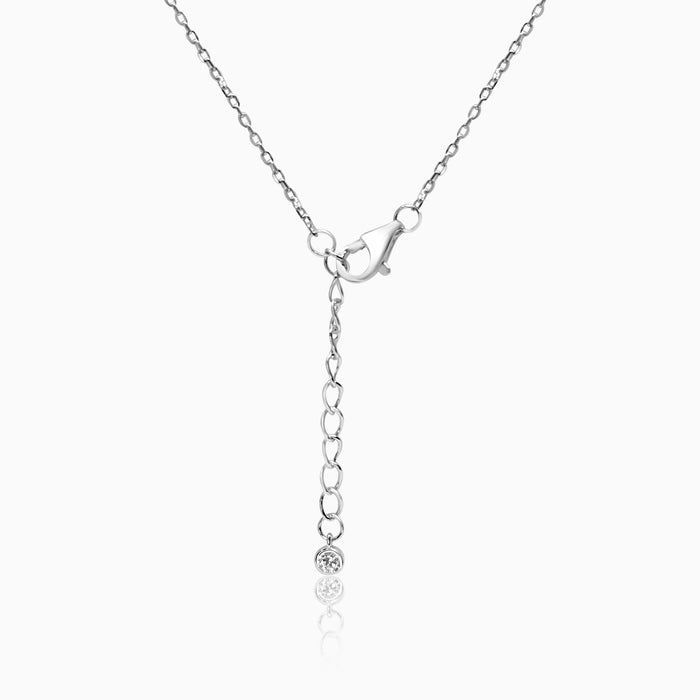 Silver Dangling Moon Star Necklace