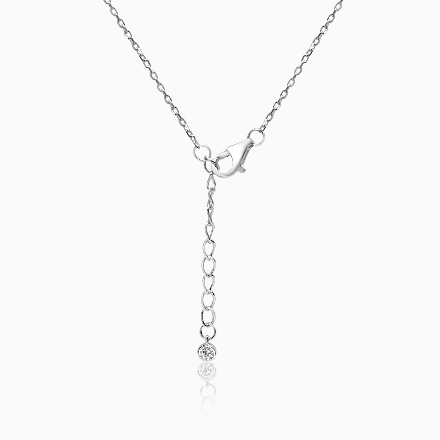 Silver Multi Tone Gemstone Hoop Necklace
