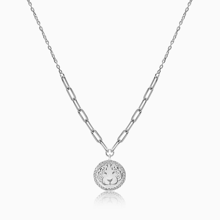 Silver Sparkling Tigeress Necklace