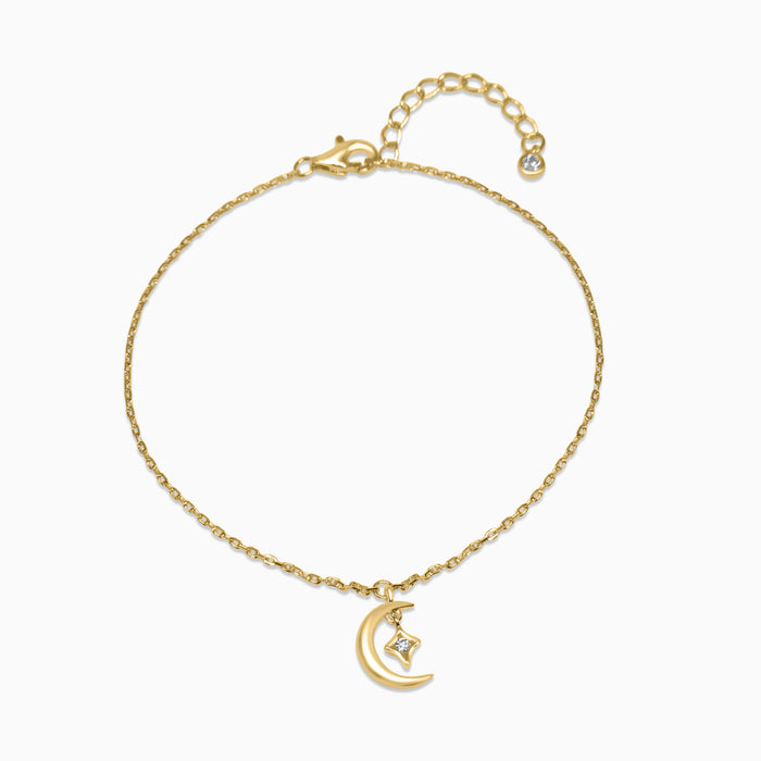 Silver Gold Little Moon Star Bracelet