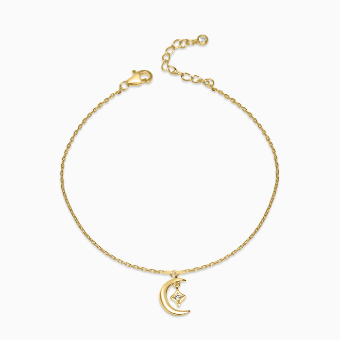 Silver Gold Little Moon Star Bracelet