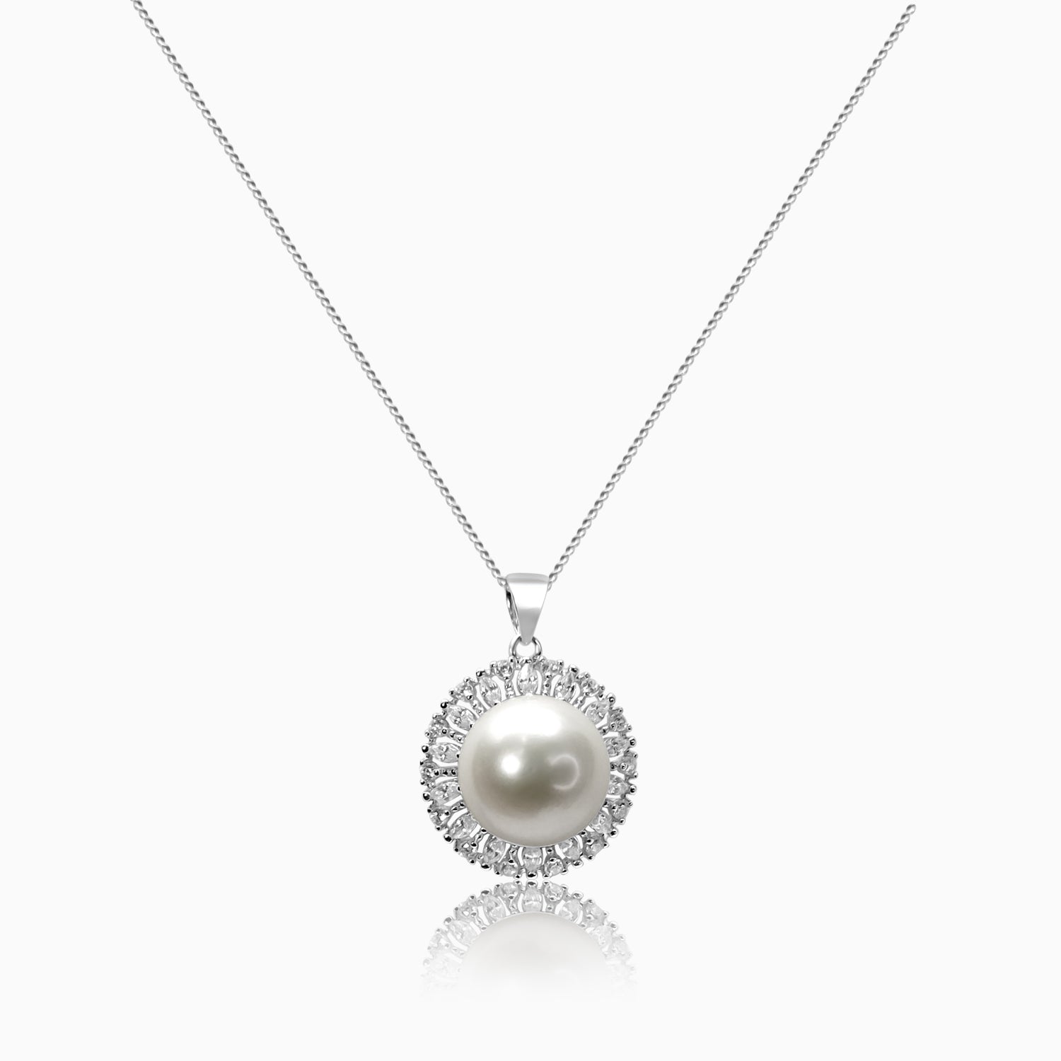 Silver Sparkling Pearl Opulence Pendant