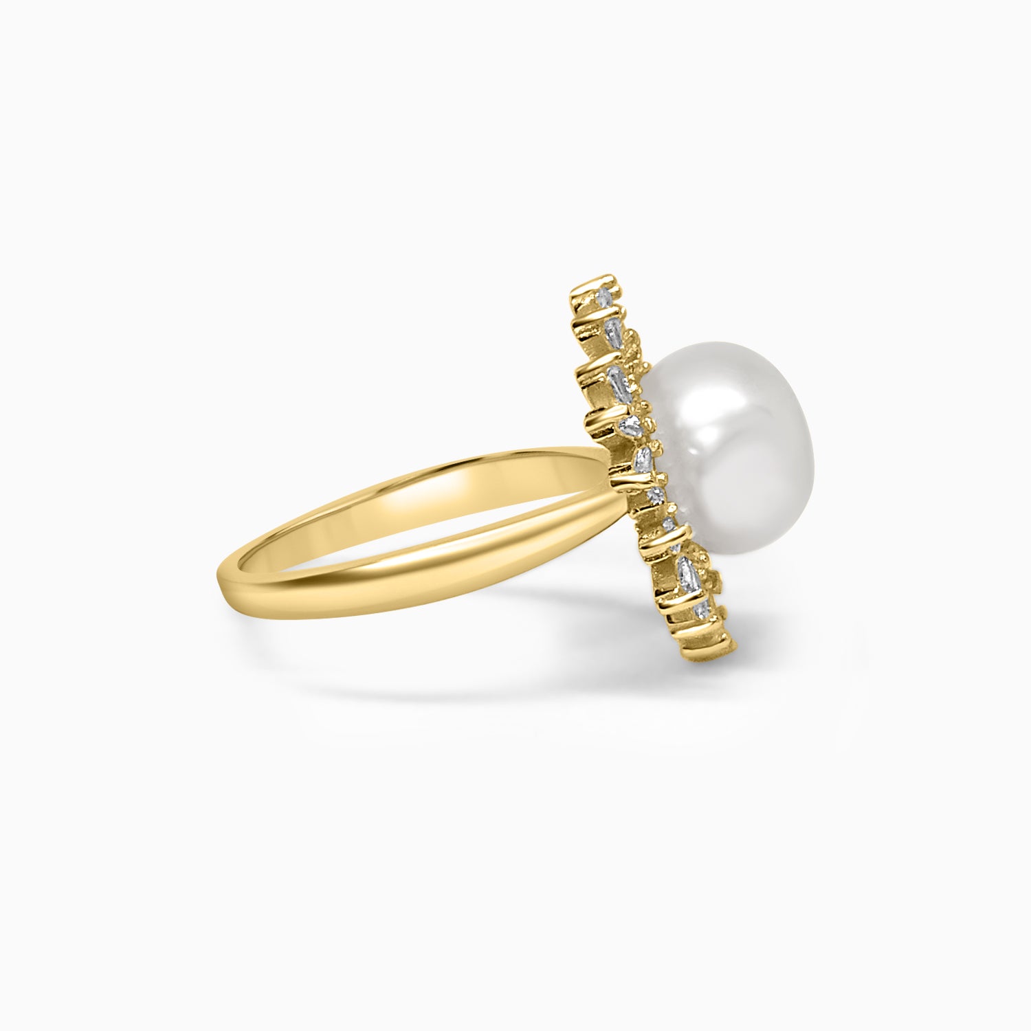 Silver Gold Dazzling Sunshine Pearl Ring