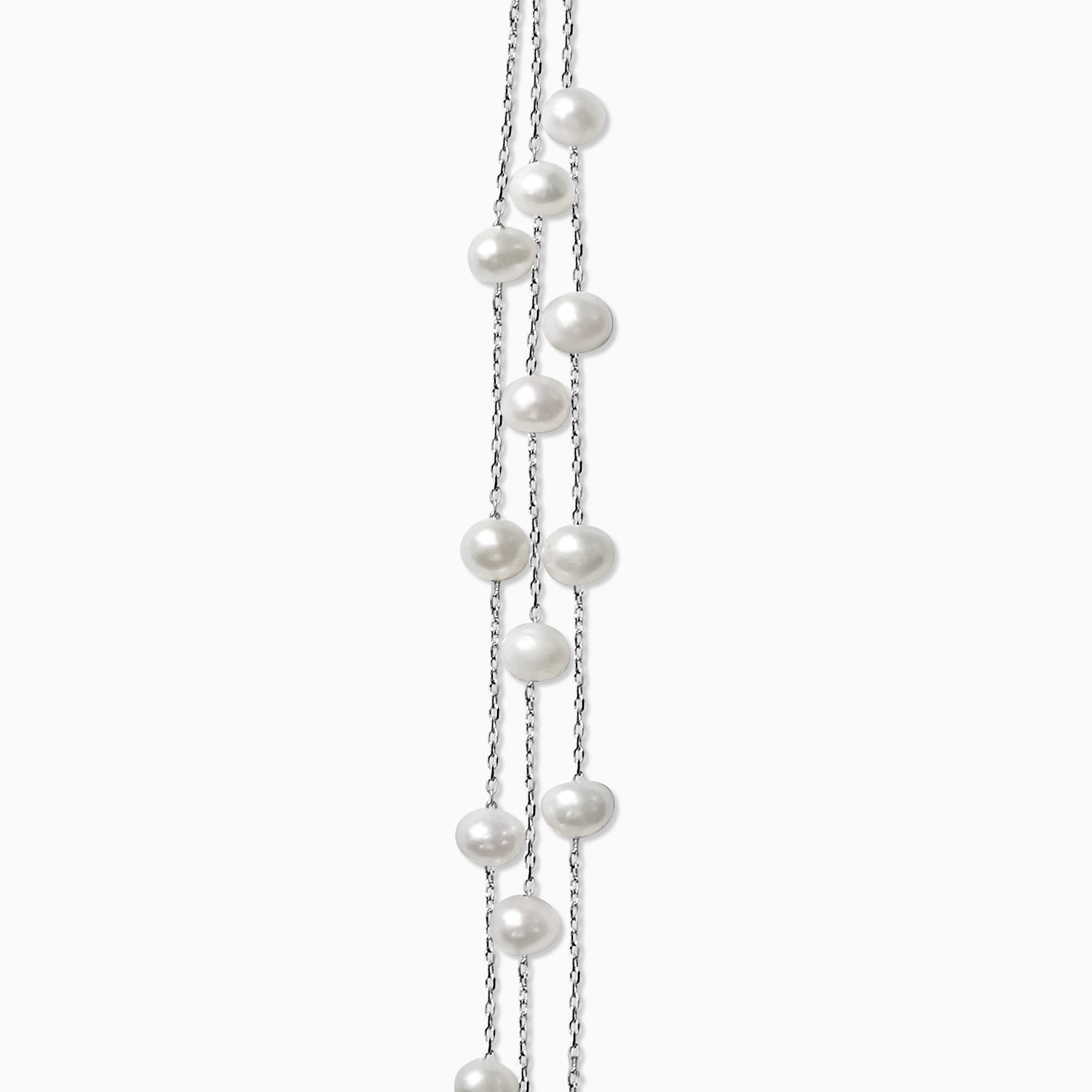 Silver Three Line Pearl Bracelet