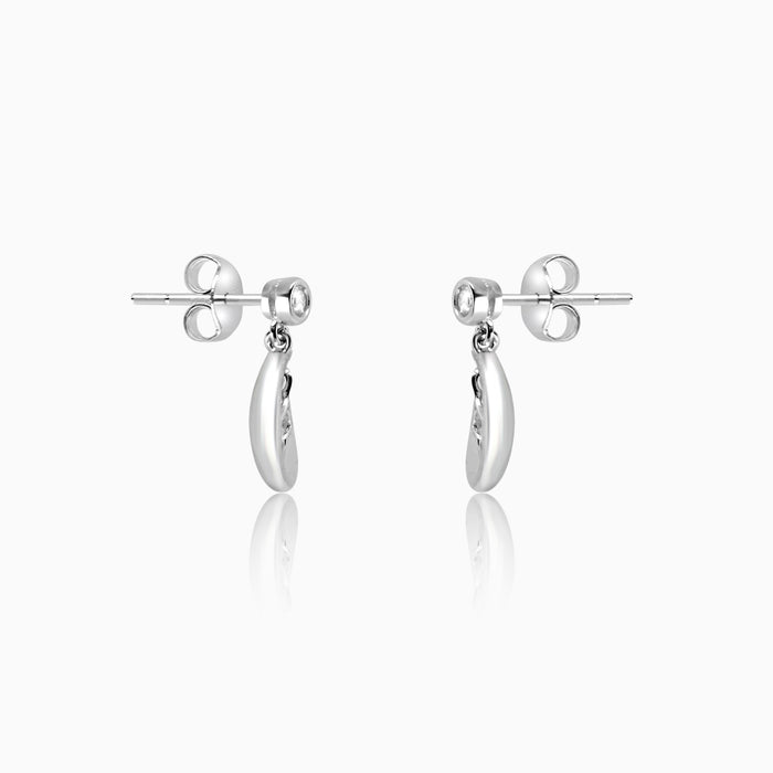 Silver Dangling Moon Star Earrings