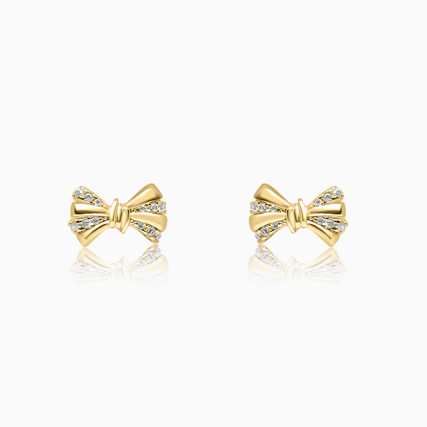 Silver Gold Mini Bow Earrings