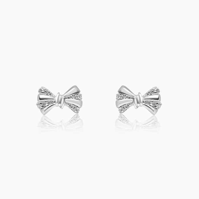 Silver Mini Bow Earrings