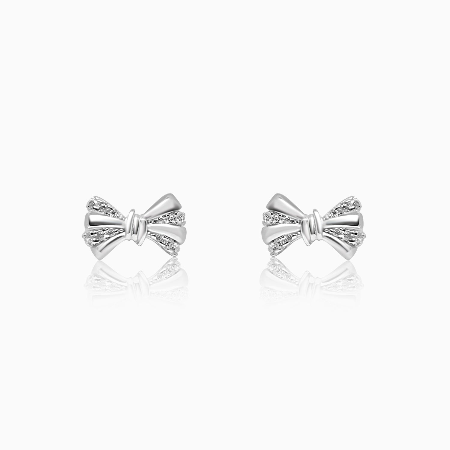 Silver Mini Bow Earrings