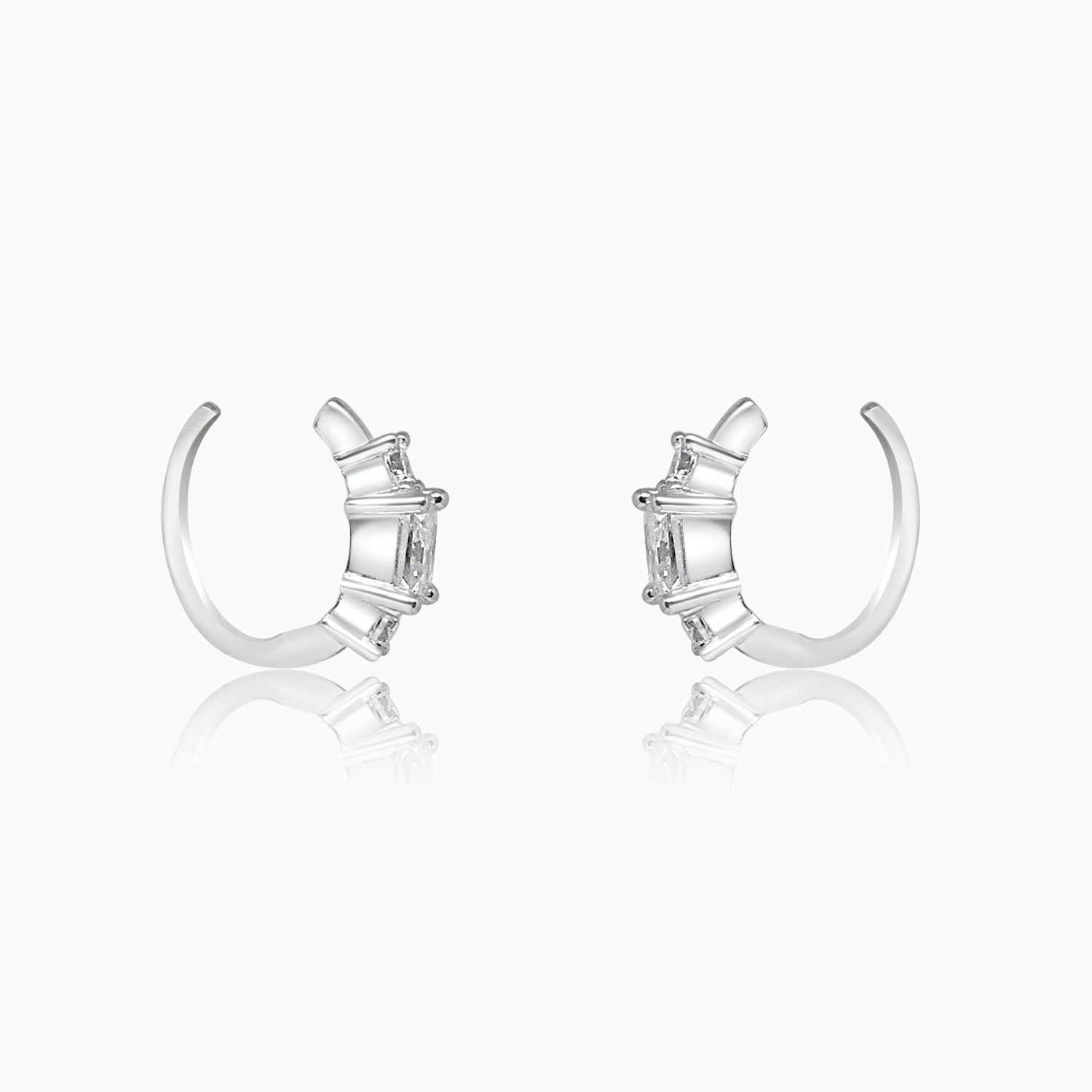 Silver Tres Swarovski Earrings