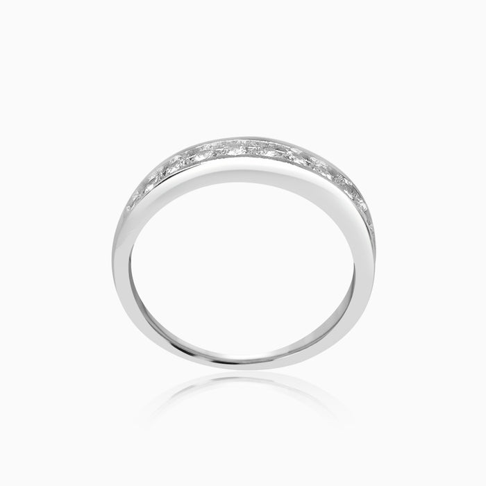 Silver Sparkling Band Ring 3mm
