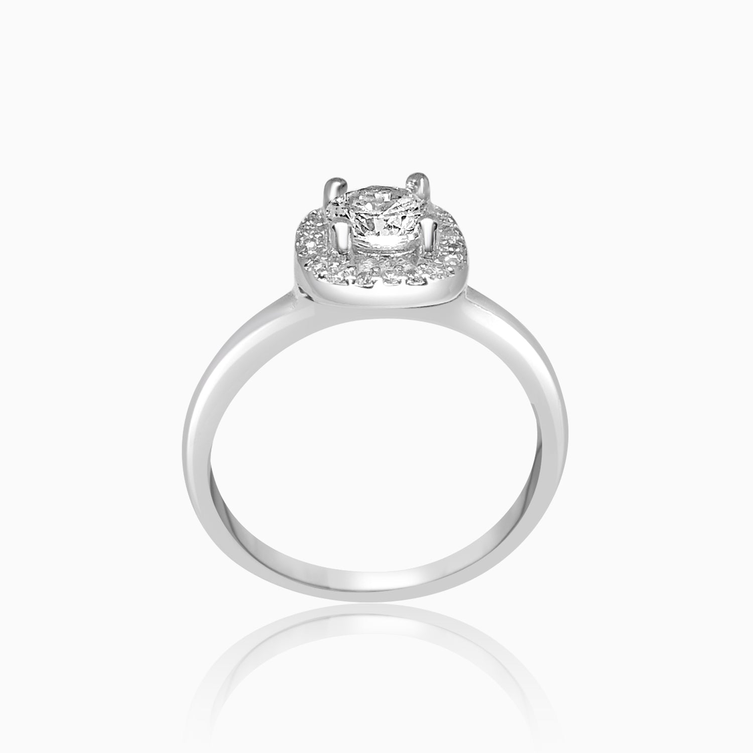 Silver Sparkling Stellar Solitaire Ring