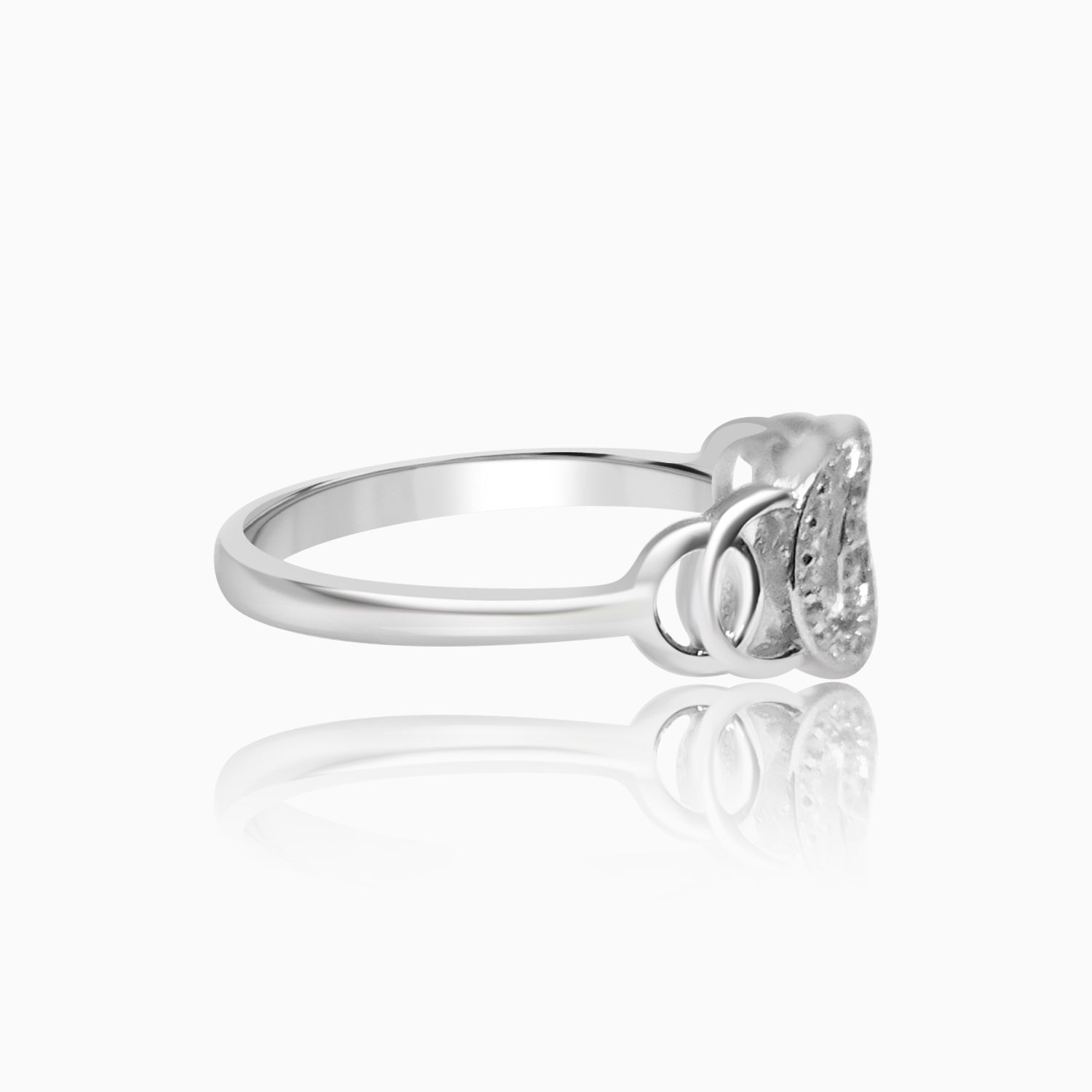 Silver Sparkling Interlocking Ring