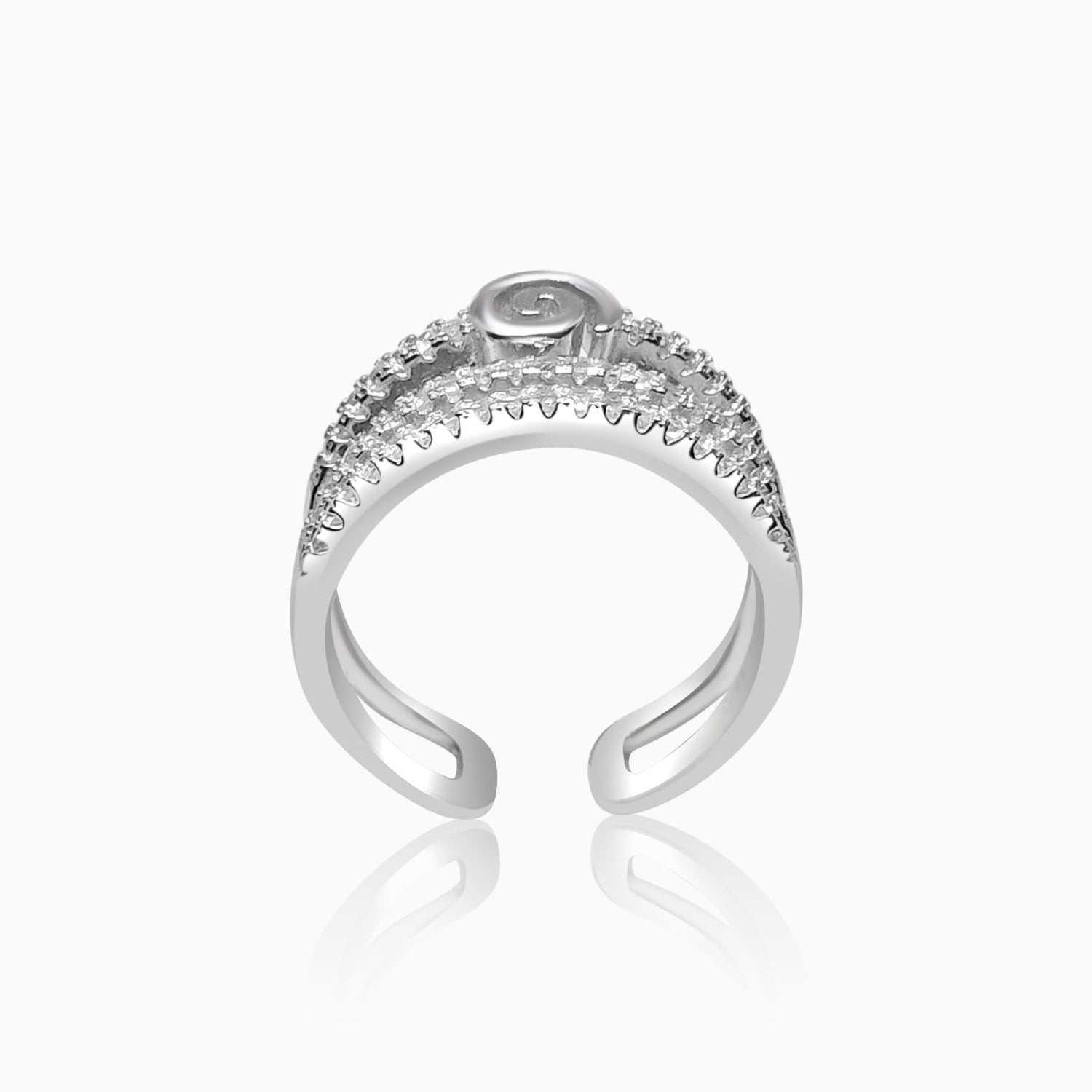 Silver Sparkling 3 Line Hypno Ring