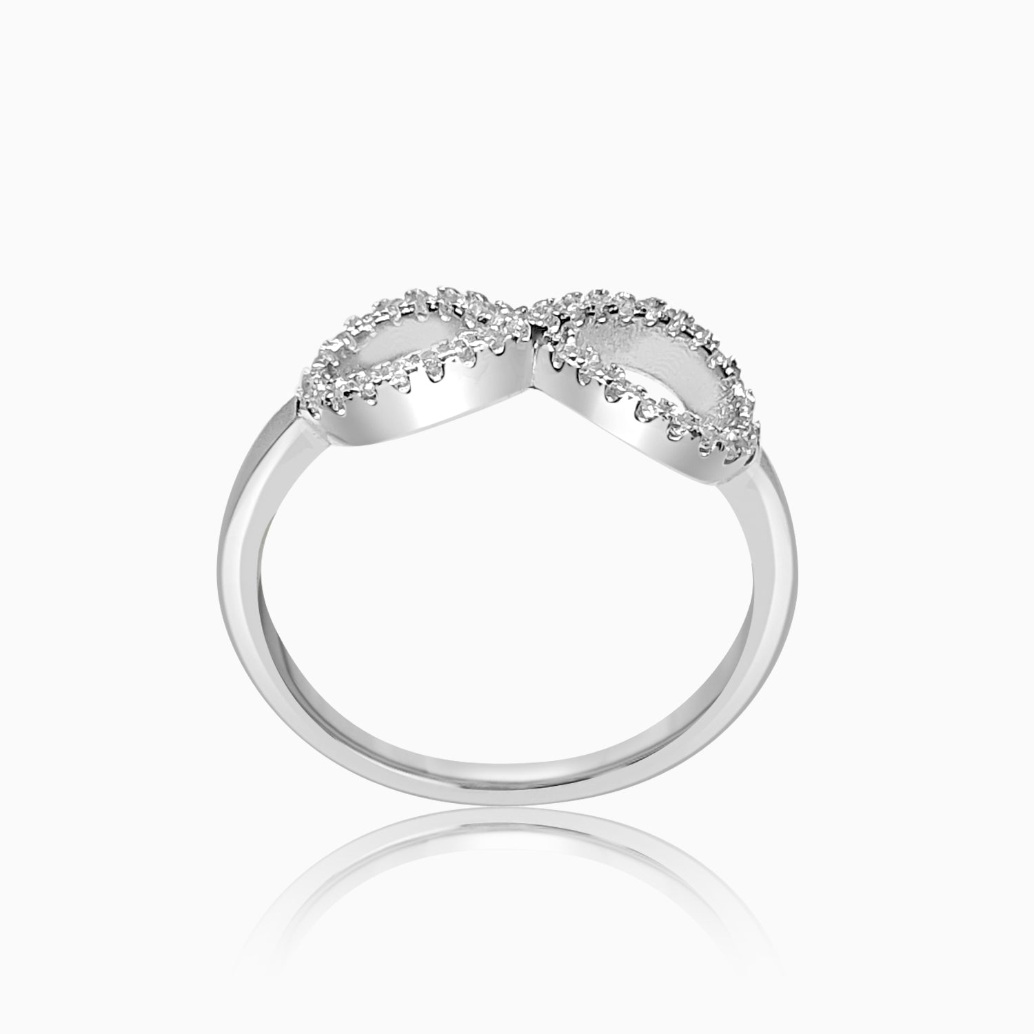 Silver Sparkling Infinity Ring