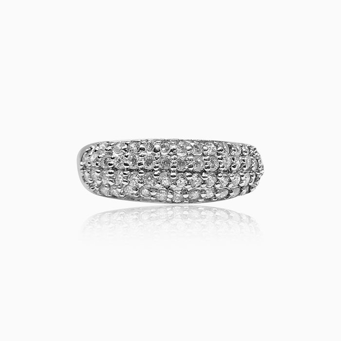 Silver Sparkling Band Ring 6.5mm
