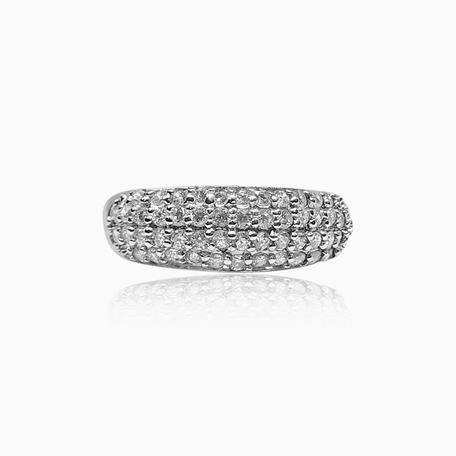 Silver Sparkling Band Ring 6.5mm