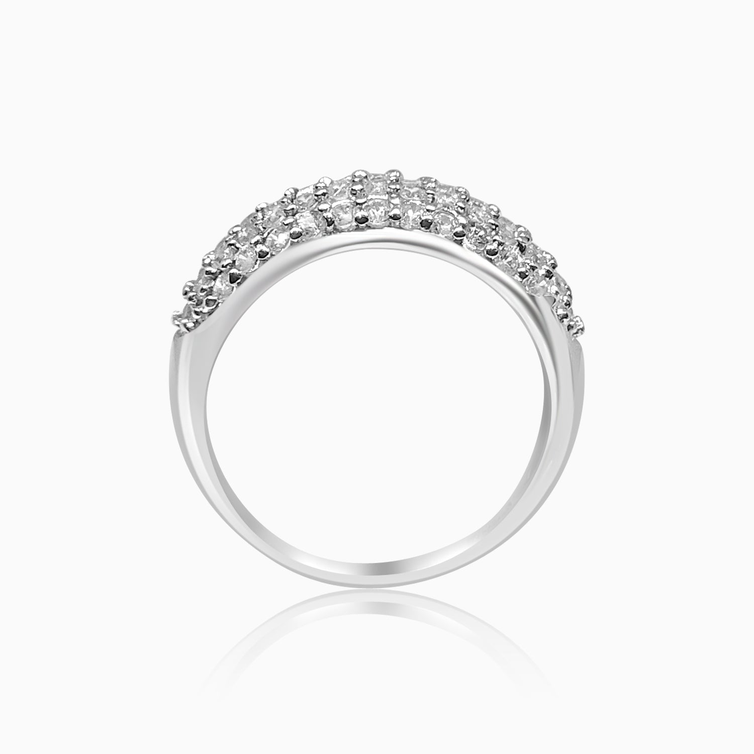 Silver Sparkling Band Ring 6.5mm