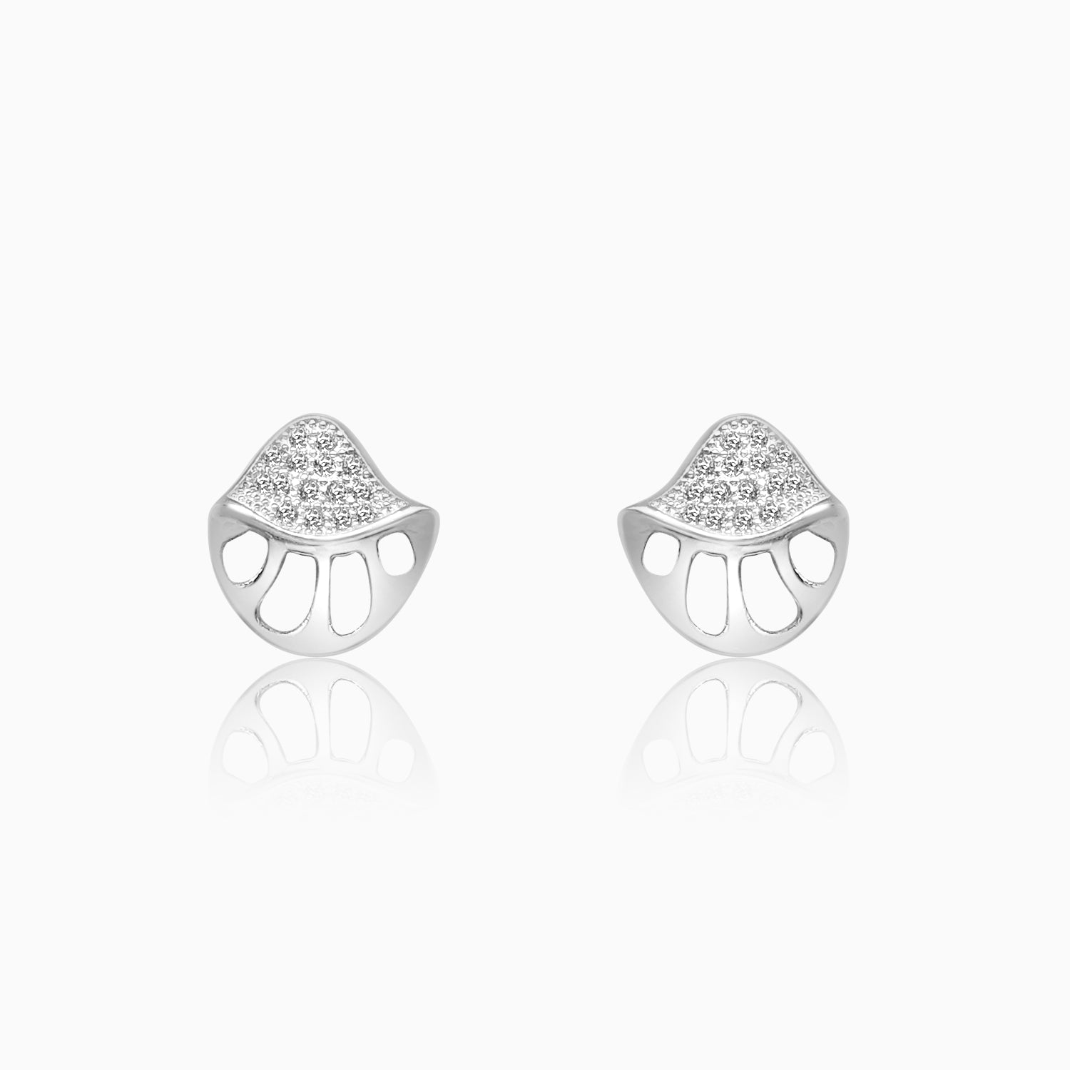 Silver Sparkling Jelly Fish Earrings