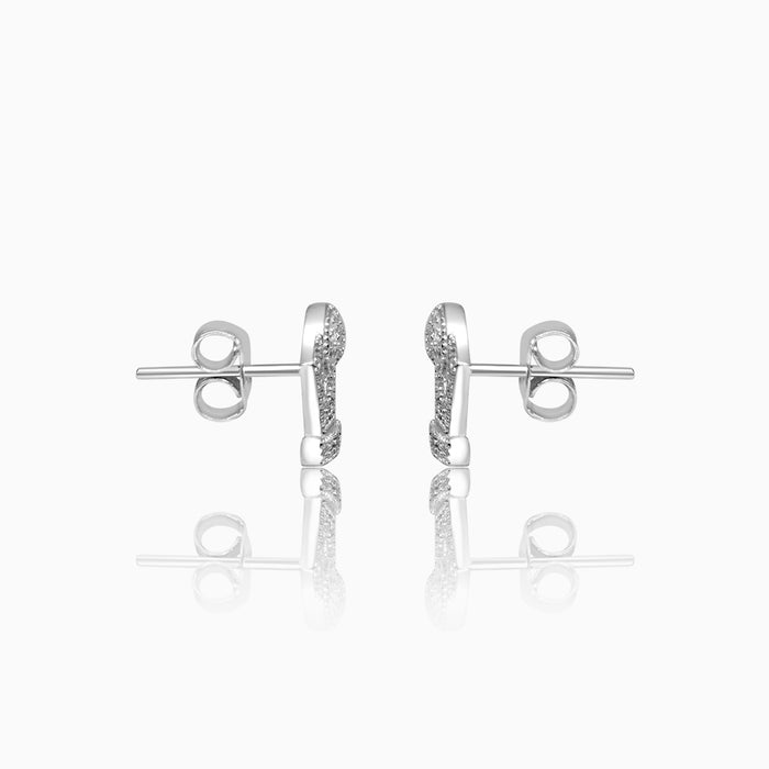 Silver Sparkling Trophy Earrings
