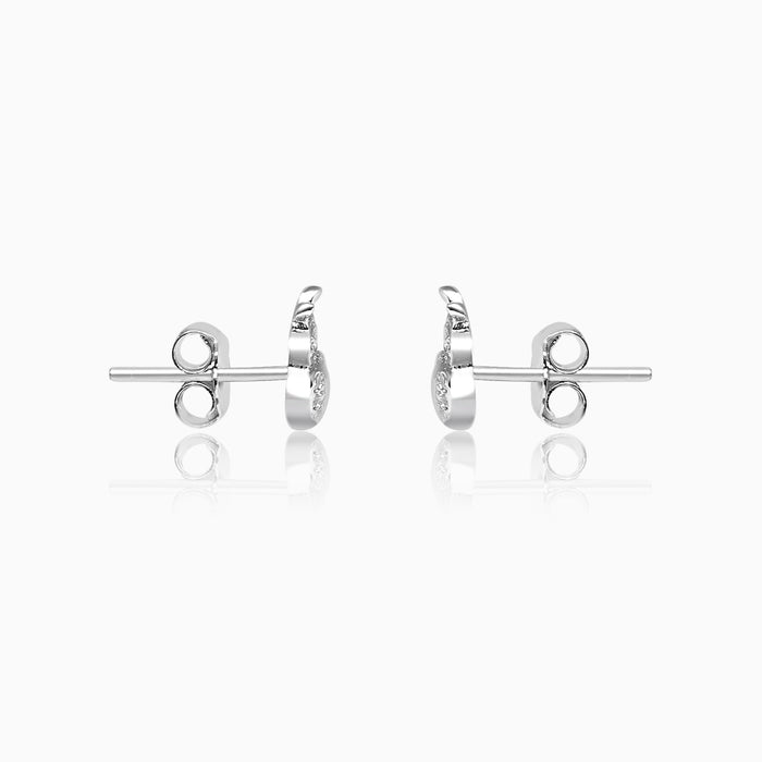 Silver Sparkling Lady Bug Earrings