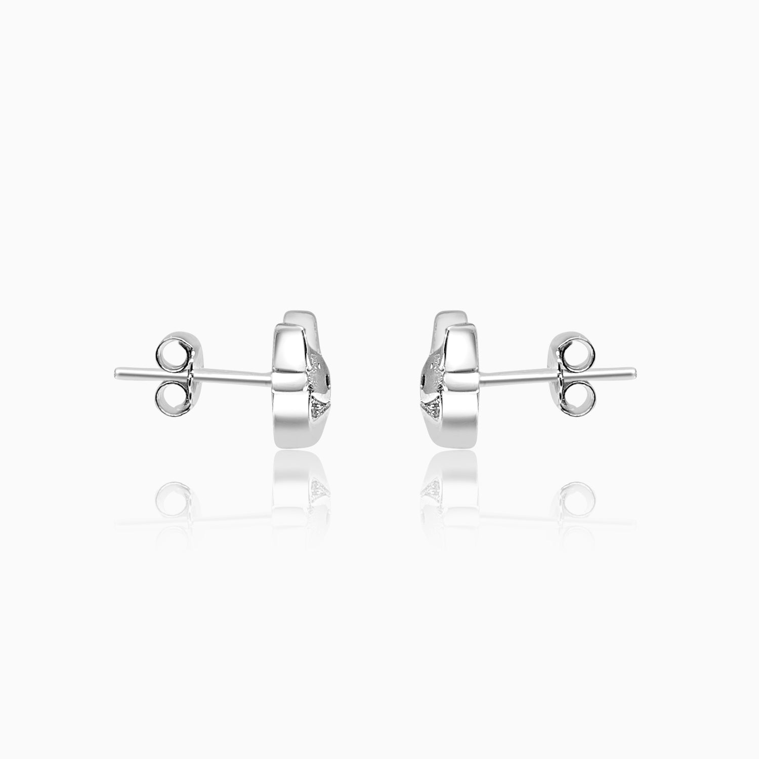 Silver Sparkling Baby Cow Earrings