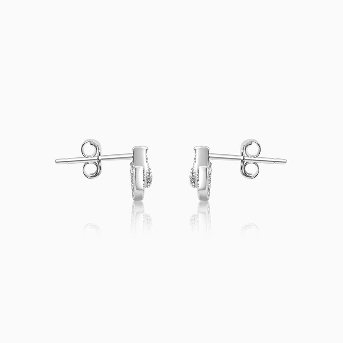 Silver Sparkling Diya Earrings