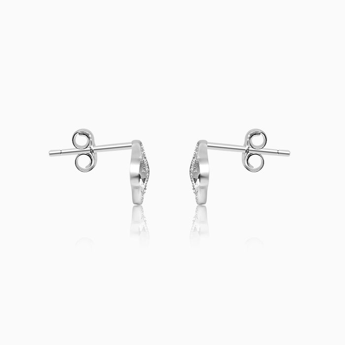 SIlver Sparkling Spaceship Earrings