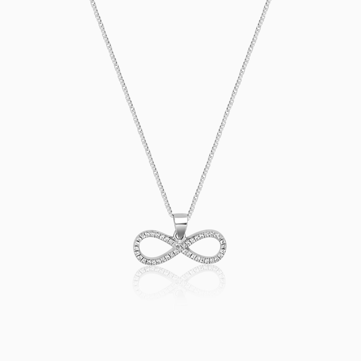 Silver Sparkling Infinity Pendant