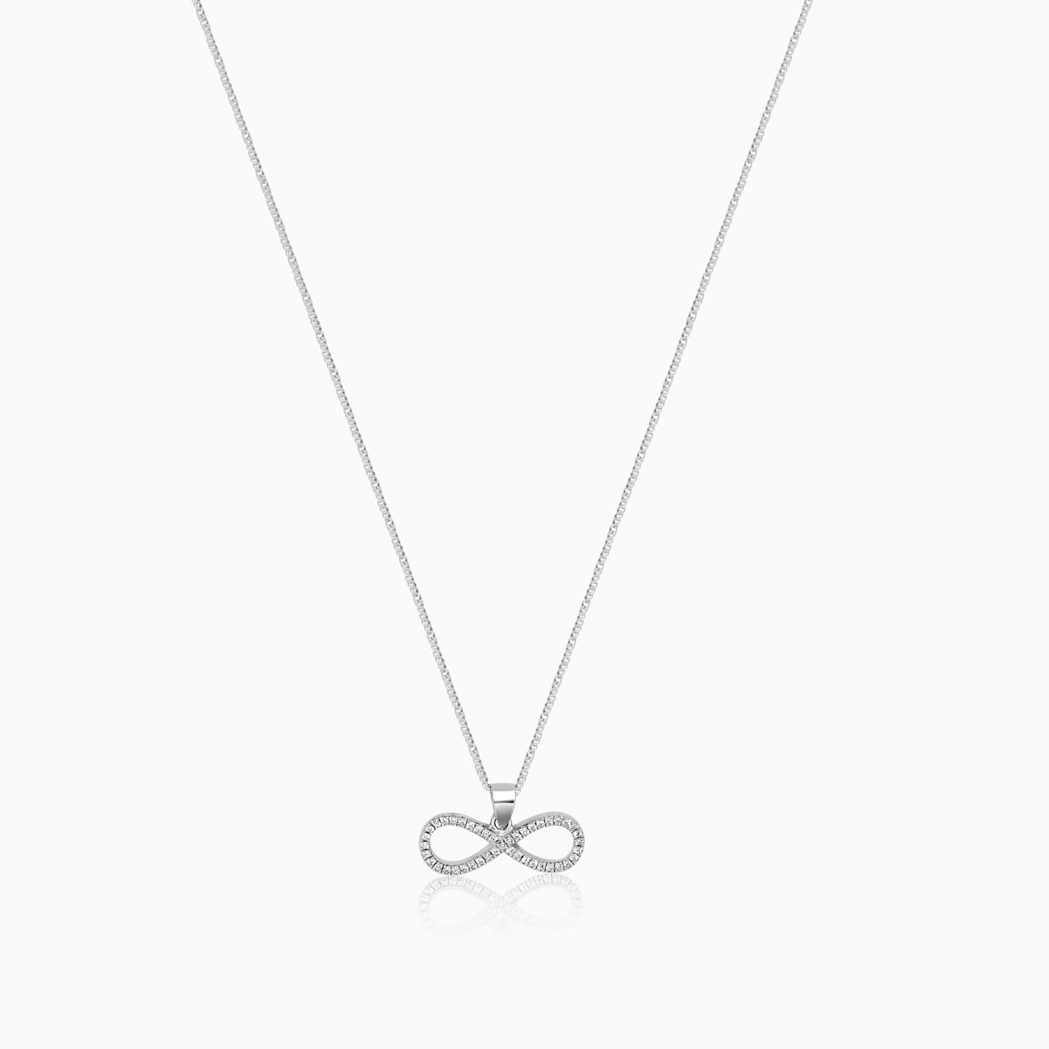 Silver Sparkling Infinity Pendant