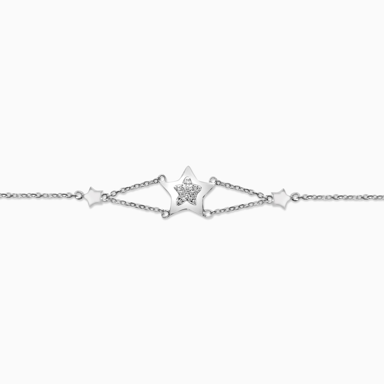 Silver Sparkling Alpha Star Bracelet