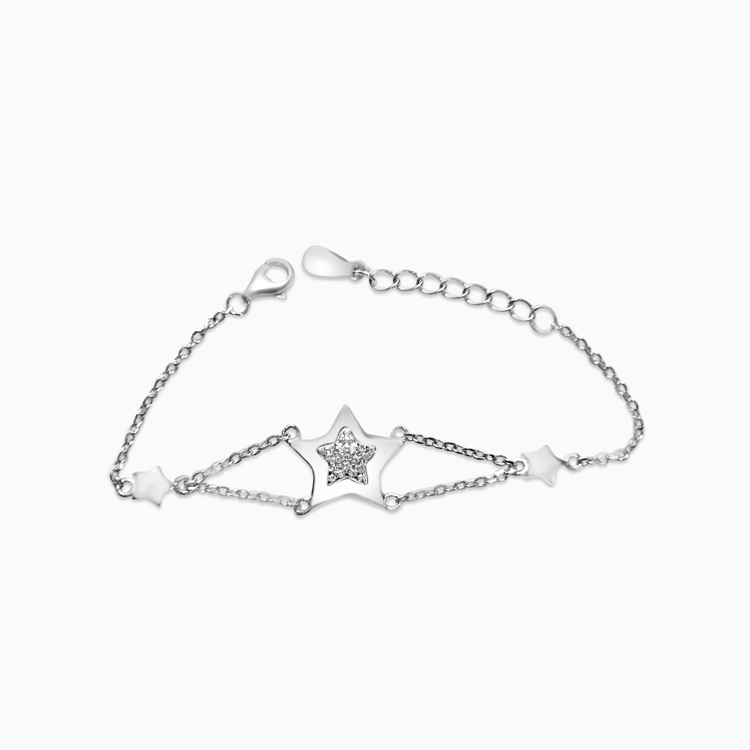 Silver Sparkling Alpha Star Bracelet