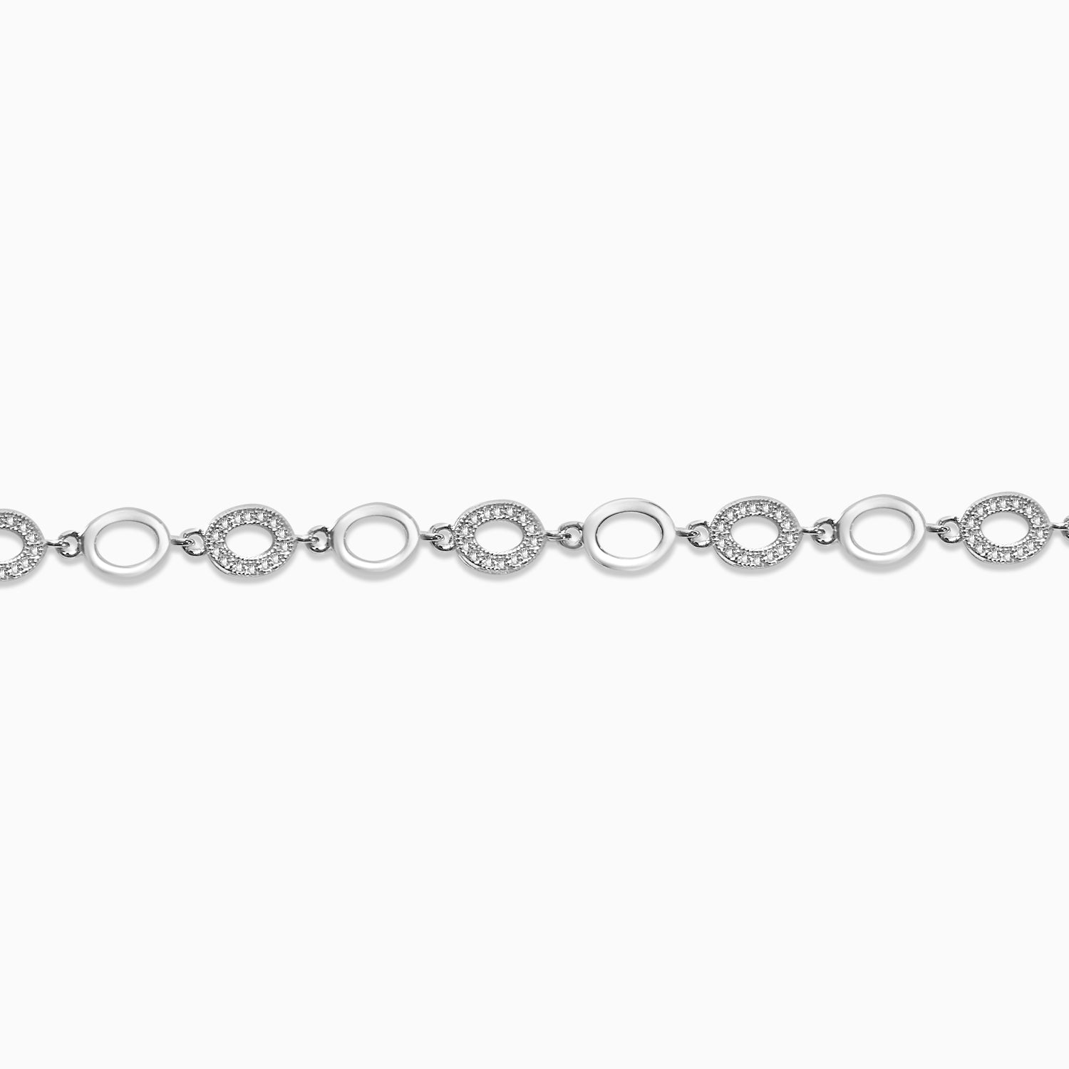 Silver Sparkling Oval Trail Bracelet