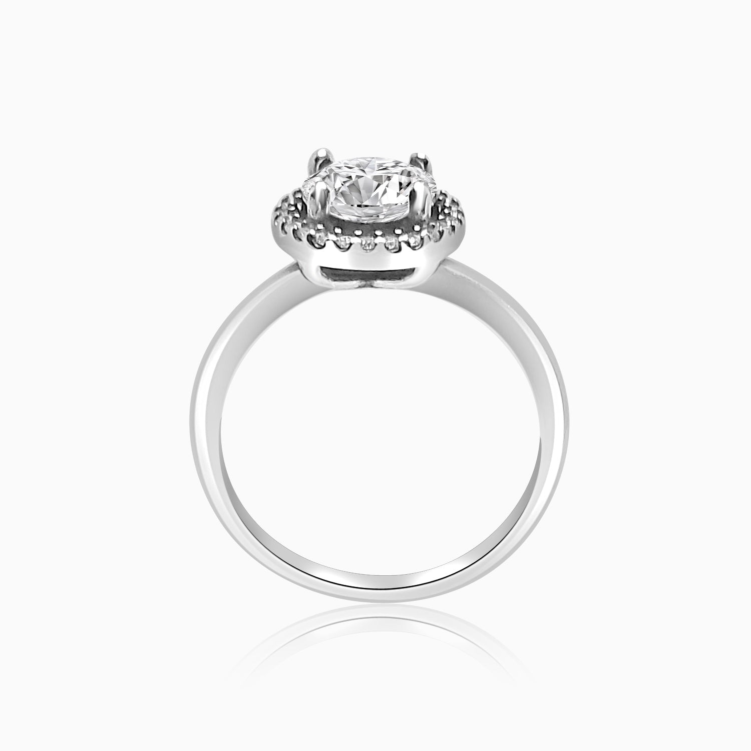 Silver Sparkling Quintess Solitaire Ring