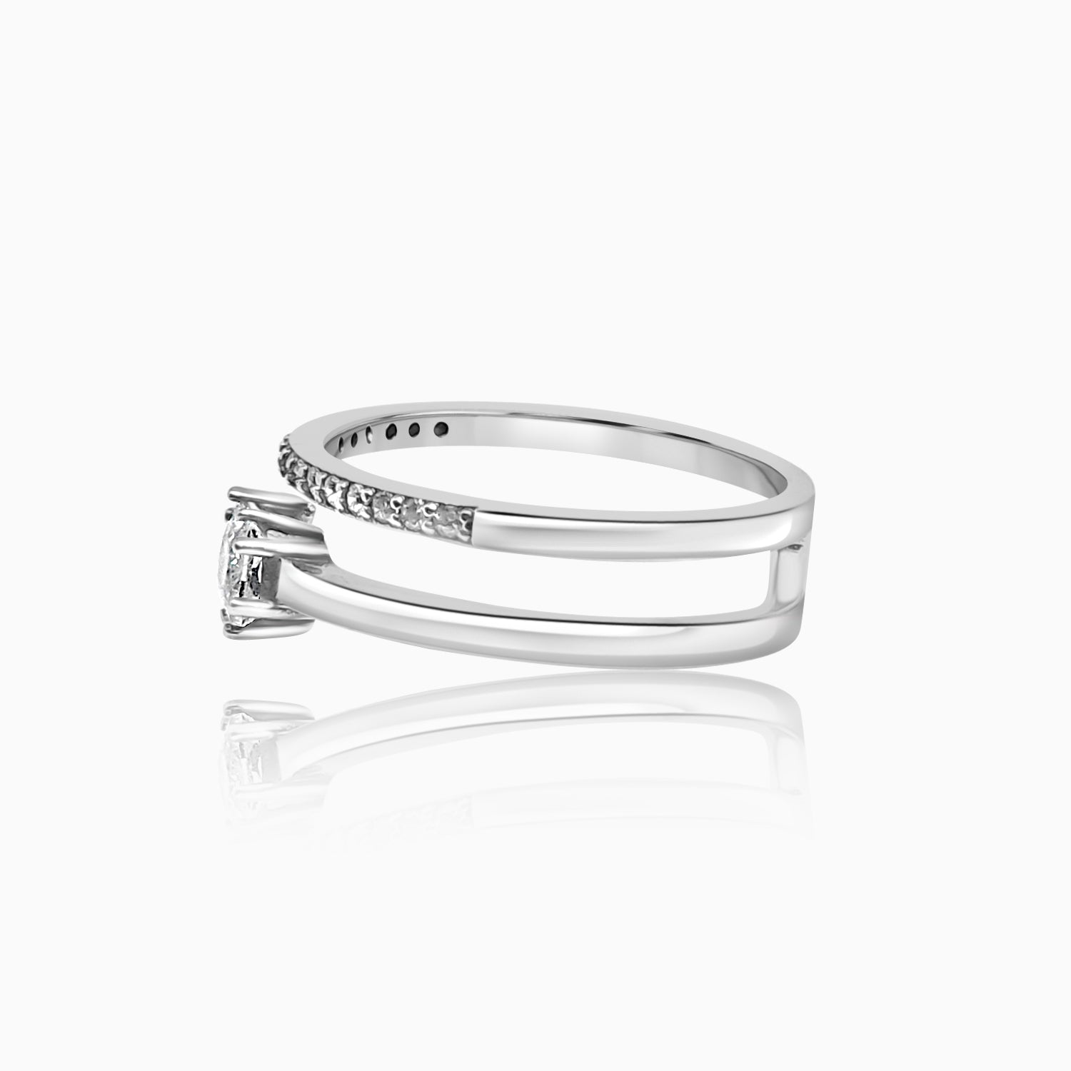 Silver Two Line Shimmer Ring