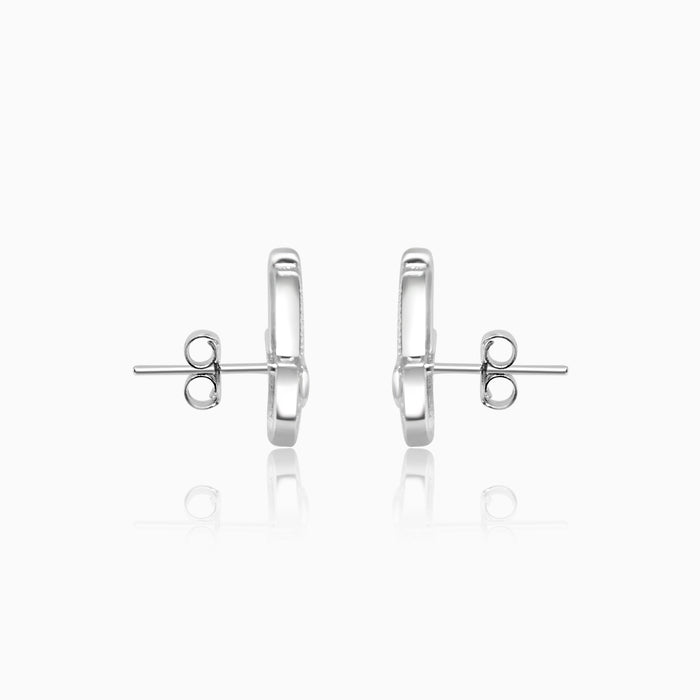 Silver Sparkling Hamsa Earrings