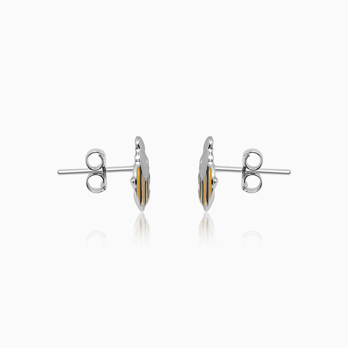 Silver Honey Bee Earrings