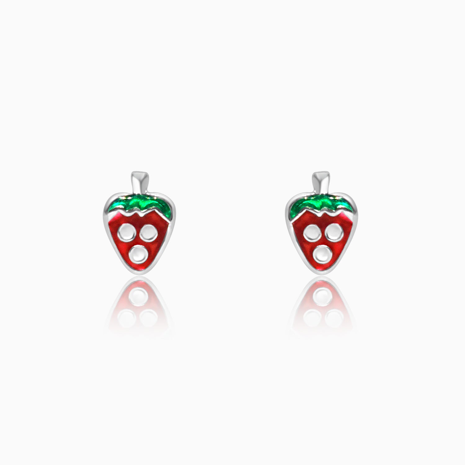 Silver Strawberry Earrings