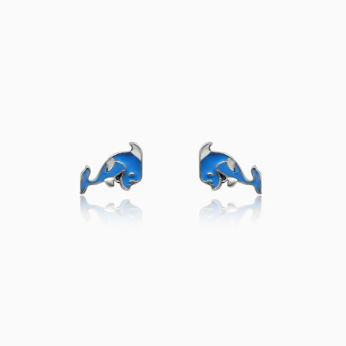 Silver Shark Earrings