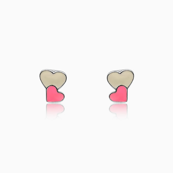 Silver Pure Heart in Heart Earrings