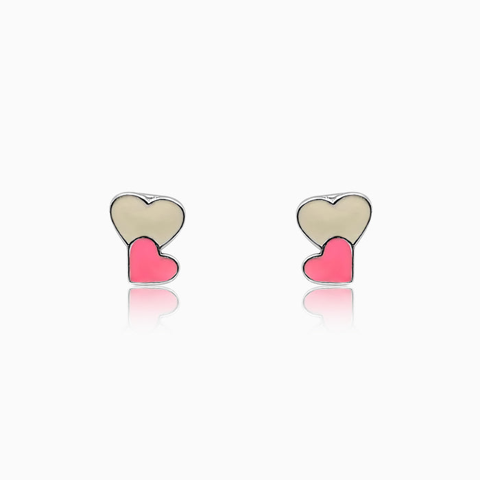 Silver Pure Heart in Heart Earrings