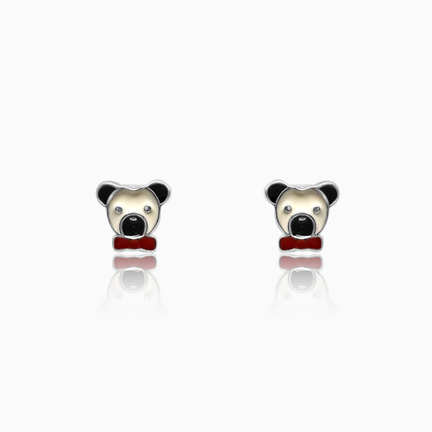 Silver Teddy Bear Earrings