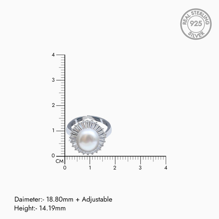 Silver Magnificient Majesty Pearl Ring