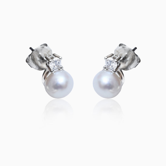 Silver Epitome Pearl Earrings