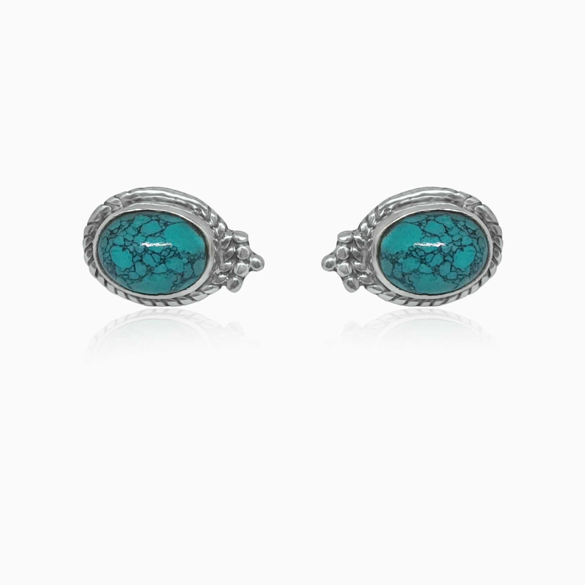 Silver Royal Turquoise Earrings