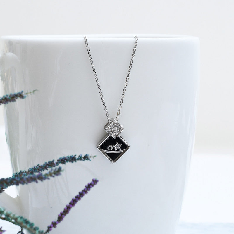 Silver Floating Star Necklace