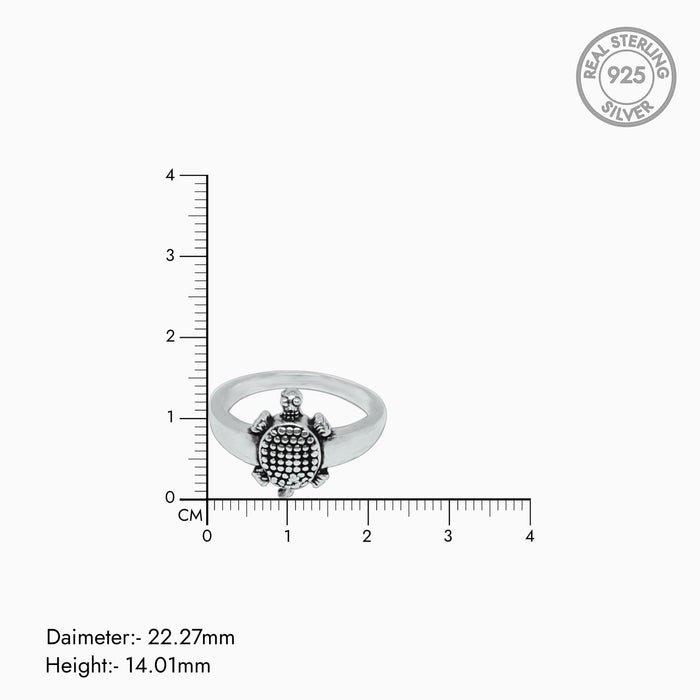 Silver Turtle Contemporary Ring