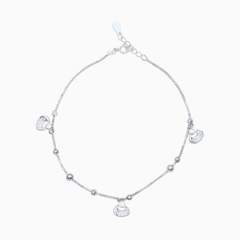 Silver Princess Charm Anklet