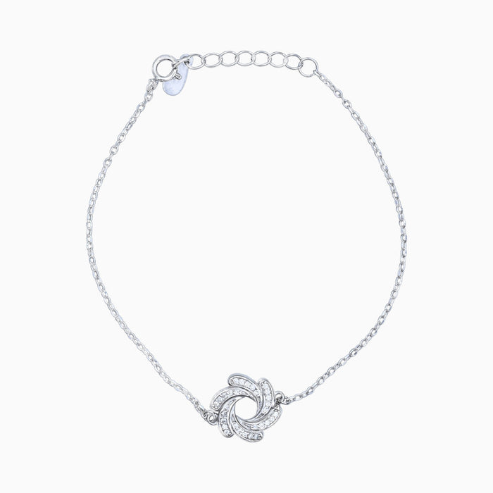 Silver Sparkling Twister Bracelet
