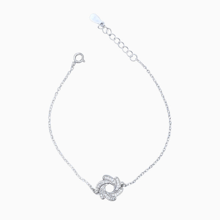 Silver Sparkling Twister Bracelet